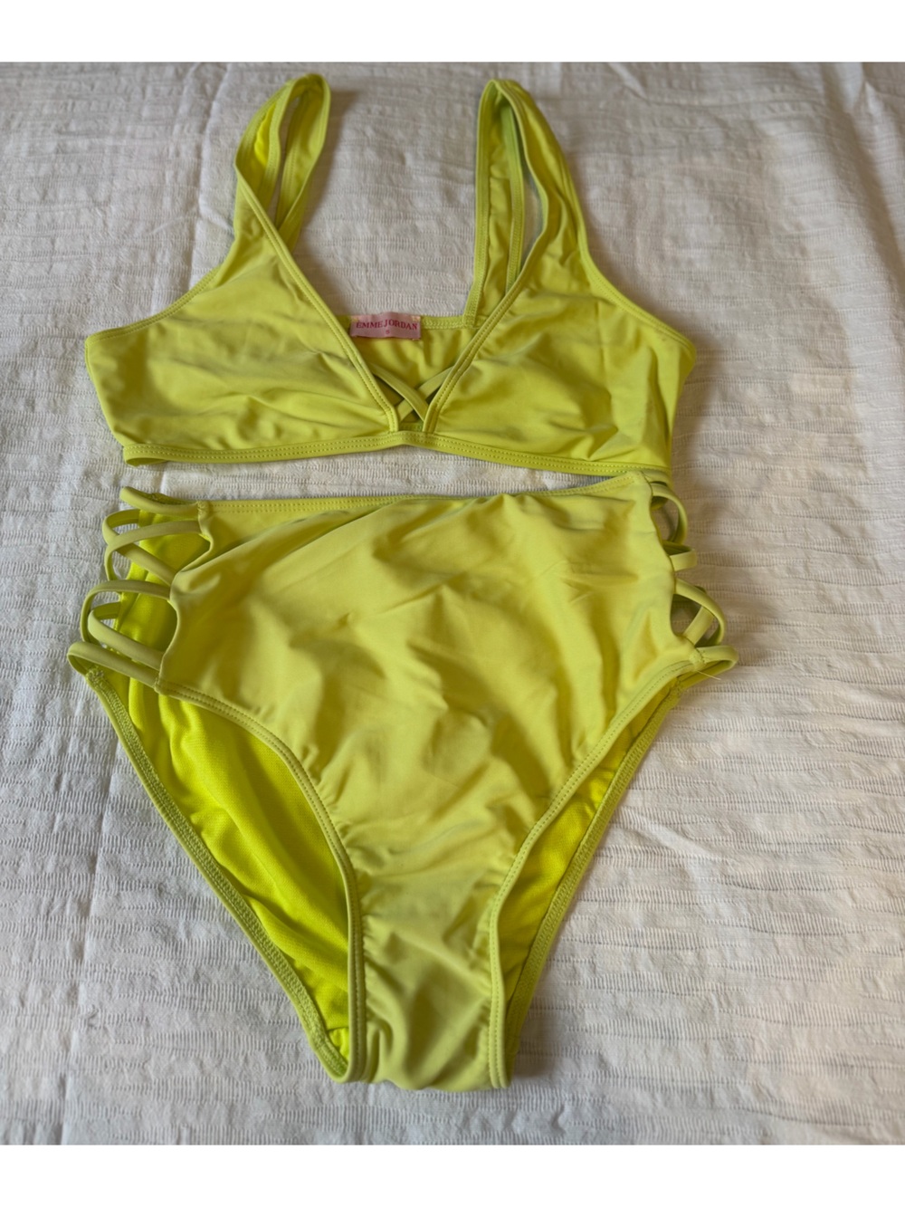 Emme Jordan - Neon Yellow Two-Piece swimsuit Bikini Set size small